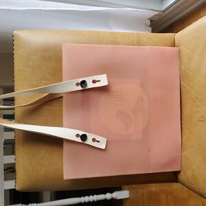 YUH Silicone Tote Bag with Bird Logo & Genuine Leather Handles